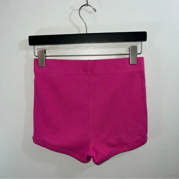 Zara pink high waisted cotton rib micro shorts size medium - Picture 4 of 5